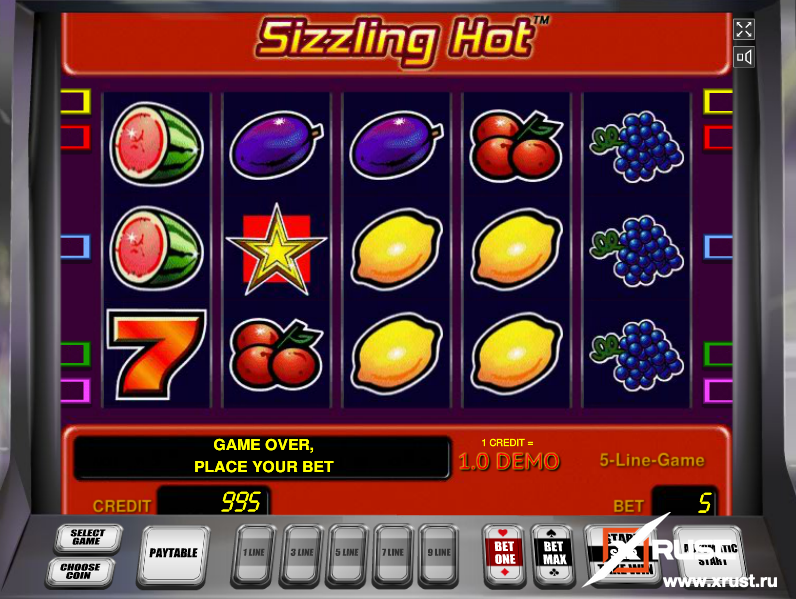 Игровой слот 777 sizzling hot