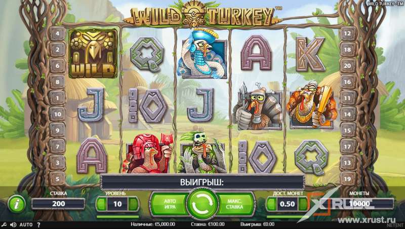 Интернет казино Vostok-casino игровой слот Дикая индейка
